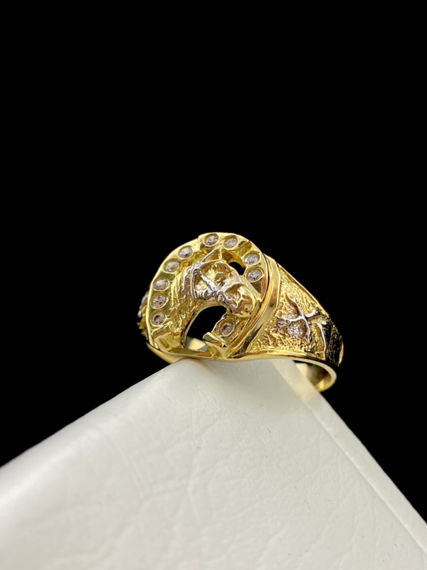 Anillo para caballero de caballo, oro 18k.