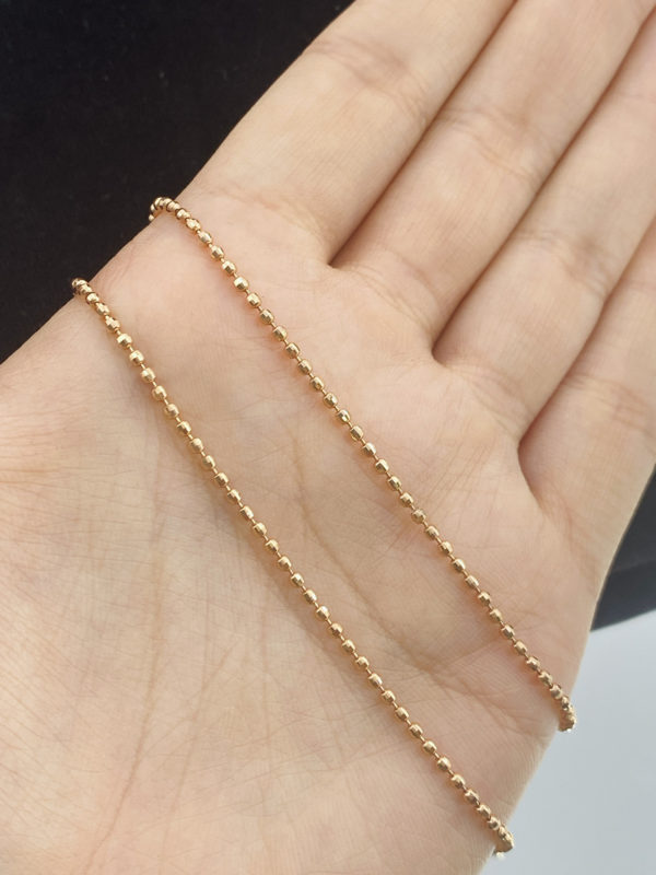 Cadena tejido militar para dama, oro rosa de 18k