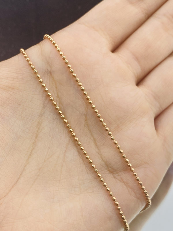 Cadena dorada de perlas para dama, oro rosa de 18k
