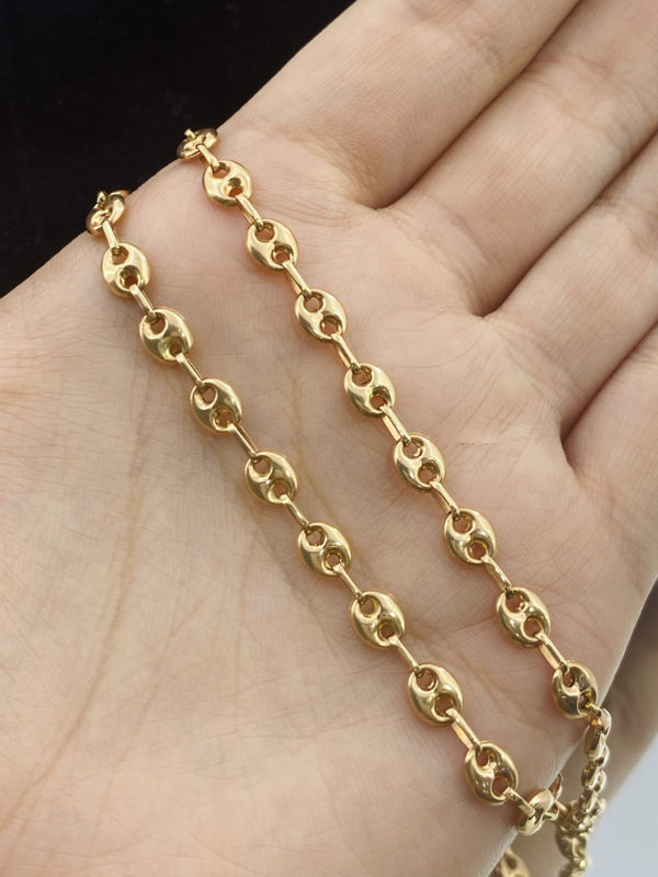 Cadena gucci fina para dama, oro de 18k