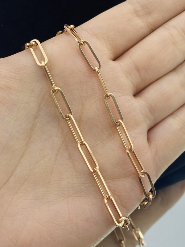 Cadena sencilla dorada para dama, oro de 18k