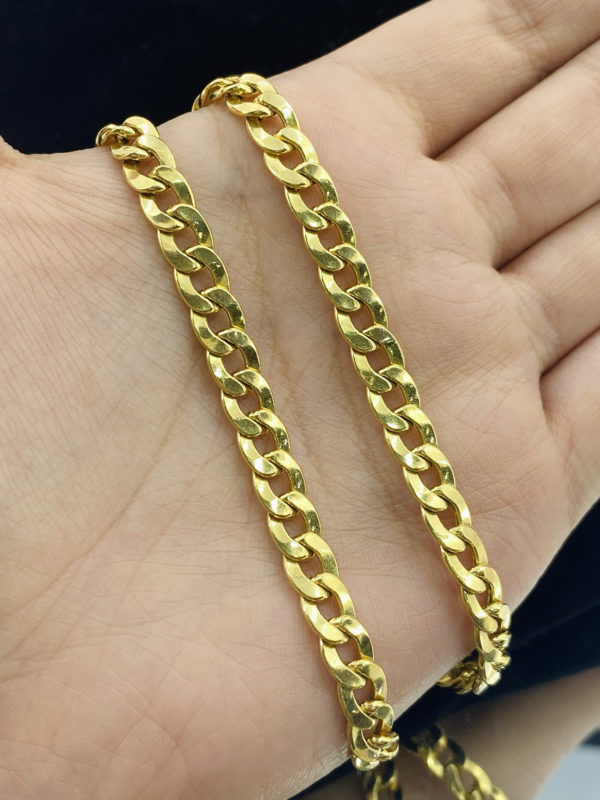 Cadena barbada gruesa para dama, oro de 18k