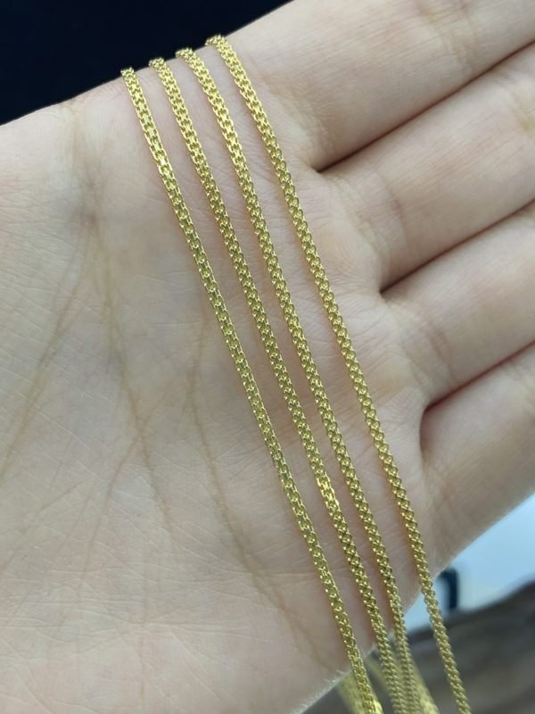 Cadena Forzada Delgada para caballero, oro de 18k
