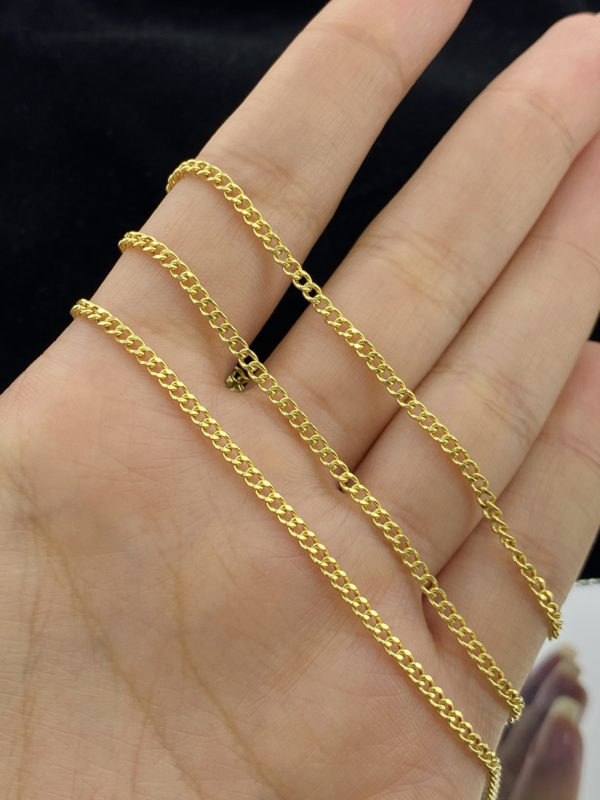 Cadena de Bordillo para caballero, oro de 18k