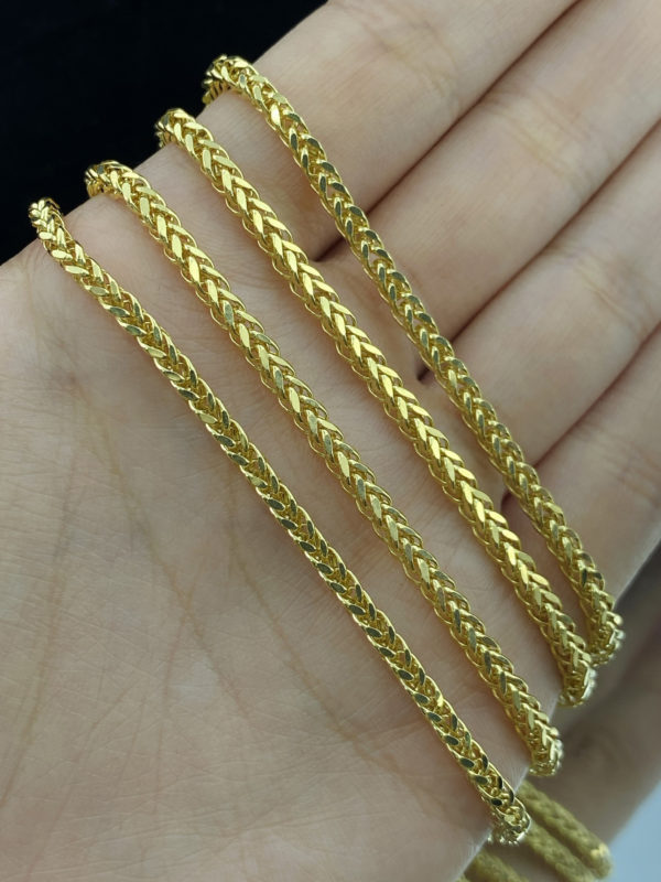 Cadena de espiga de trigo para caballero, oro de 18k