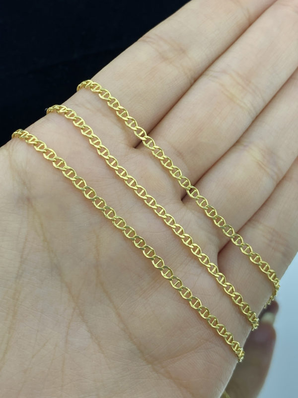 Cadena de eslabones marinos para caballero, oro de 18k