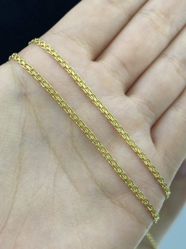 Cadena Forzada Delgada para caballero, oro de 18k